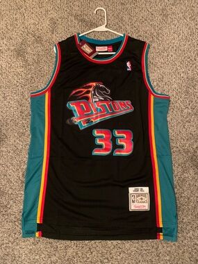 Grant Hill Detroit Pistons Mitchell & Ness 98-99 Hardwood Jersey Black XL